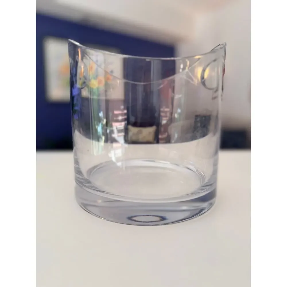 Tiffany & Co. Crystal Ice Bucket Champagne Cooler Modernist Integrated Handles